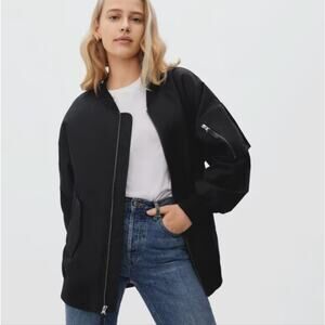 Everlane The Bomber Jacket XXS Black NWT Waterproof Recycled Lightweight New